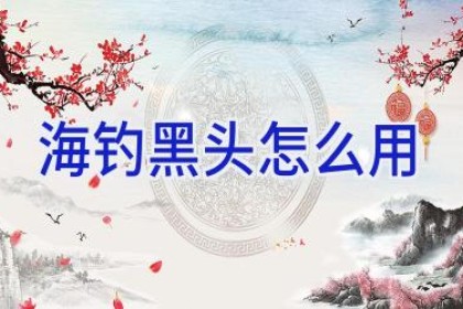 海钓黑头怎么用