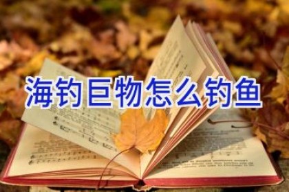 海钓巨物怎么钓鱼