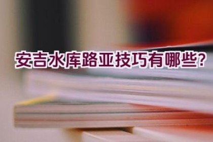 安吉水库路亚技巧有哪些?
