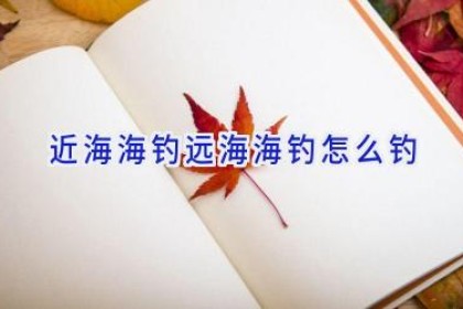 近海海钓远海海钓怎么钓