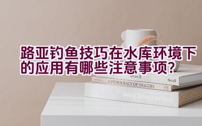 路亚钓鱼技巧在水库环境下的应用有哪些注意事项？插图