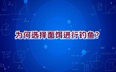 为何选择面饵进行钓鱼？插图