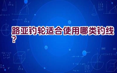 路亚钓轮适合使用哪类钓线？插图