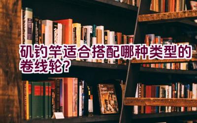 矶钓竿适合搭配哪种类型的卷线轮？插图