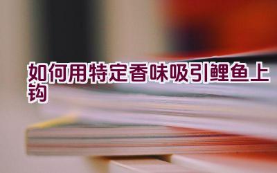 如何用特定香味吸引鲤鱼上钩插图