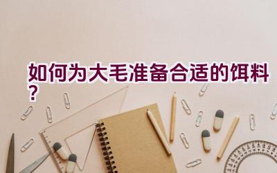 如何为大毛准备合适的饵料？插图