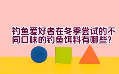 钓鱼爱好者在冬季尝试的不同口味的钓鱼饵料有哪些？插图