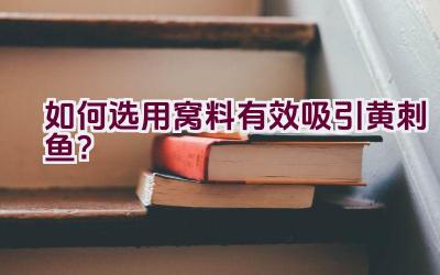 如何选用窝料有效吸引黄刺鱼？插图