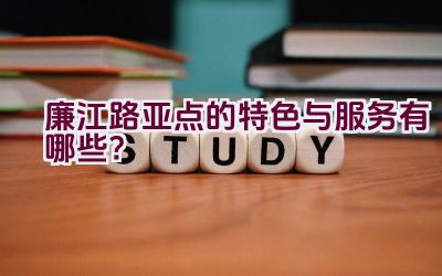 廉江路亚点的特色与服务有哪些？插图