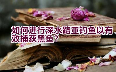 如何进行深水路亚钓鱼以有效捕获黑鱼？插图