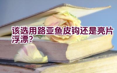 该选用路亚鱼皮钩还是亮片浮漂？插图