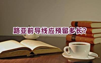 路亚前导线应预留多长？插图