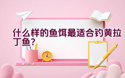 什么样的鱼饵最适合钓黄拉丁鱼？插图