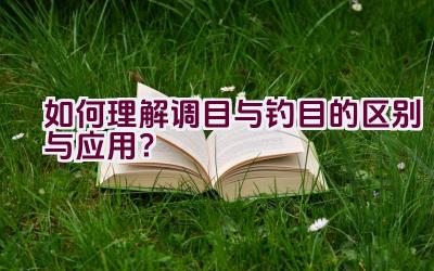 如何理解调目与钓目的区别与应用？插图