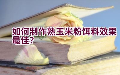 如何制作熟玉米粉饵料效果最佳？插图