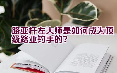 路亚杆左大师是如何成为顶级路亚钓手的？插图