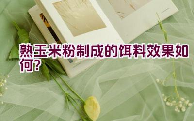 熟玉米粉制成的饵料效果如何？插图
