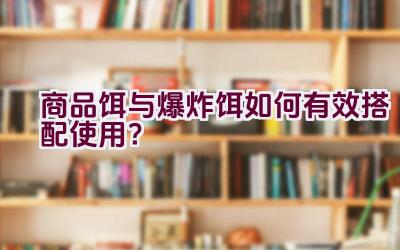 商品饵与爆炸饵如何有效搭配使用？插图
