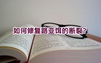 如何修复路亚饵的断裂？插图