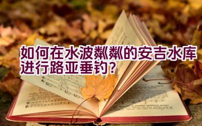 如何在水波粼粼的安吉水库进行路亚垂钓？插图