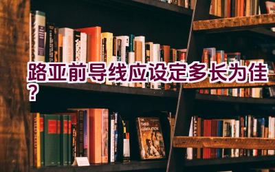路亚前导线应设定多长为佳？插图