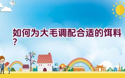 如何为大毛调配合适的饵料？插图