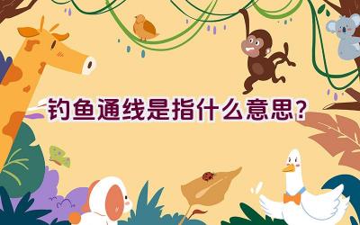 钓鱼通线是指什么意思？插图