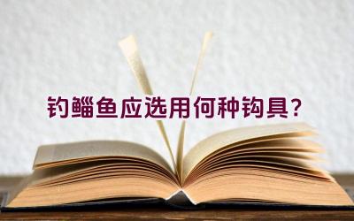 钓鲻鱼应选用何种钩具？插图