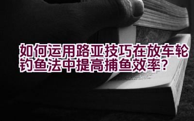 如何运用路亚技巧在放车轮钓鱼法中提高捕鱼效率？插图