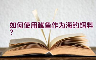 如何使用鱿鱼作为海钓饵料？插图