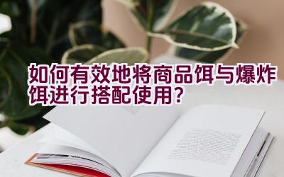 如何有效地将商品饵与爆炸饵进行搭配使用？插图