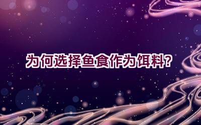 “为何选择鱼食作为饵料？”插图