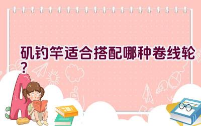 矶钓竿适合搭配哪种卷线轮？插图