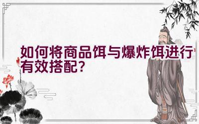 如何将商品饵与爆炸饵进行有效搭配？插图