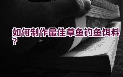如何制作最佳草鱼钓鱼饵料？插图