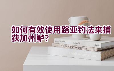 如何有效使用路亚钓法来捕获加州鲈?插图 如何有效使用路亚钓法来捕获加州鲈?插图