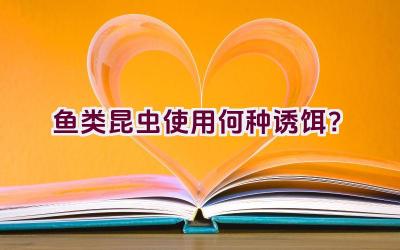 鱼类昆虫使用何种诱饵？插图