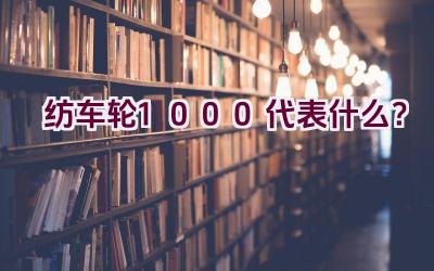 纺车轮1000代表什么？插图
