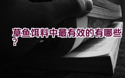 草鱼饵料中最有效的有哪些？插图