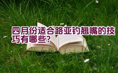 四月份适合路亚钓翘嘴的技巧有哪些？插图