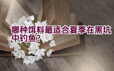 哪种饵料最适合夏季在黑坑中钓鱼？插图