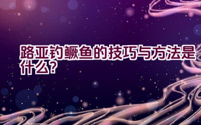 路亚钓鳜鱼的技巧与方法是什么？插图