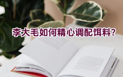 李大毛如何精心调配饵料？插图
