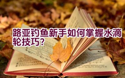 路亚钓鱼新手如何掌握水滴轮技巧？插图