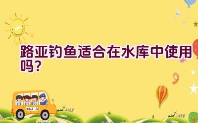 路亚钓鱼适合在水库中使用吗？插图