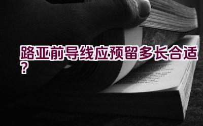 路亚前导线应预留多长合适？插图