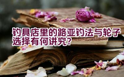 钓具店里的路亚钓法与轮子选择有何讲究？插图