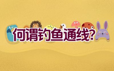“何谓钓鱼通线？”插图