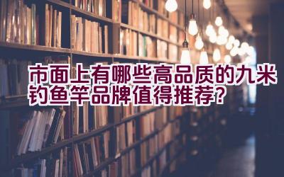 市面上有哪些高品质的九米钓鱼竿品牌值得推荐？插图