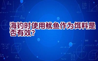 海钓时使用鱿鱼作为饵料是否有效？插图